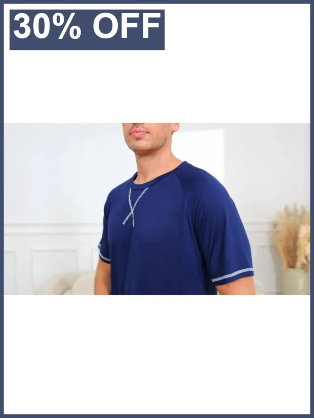 Mens Cotton Pajama Set 2 Piece Summer Sleepwear Short Sleeve Lounge Pjs with